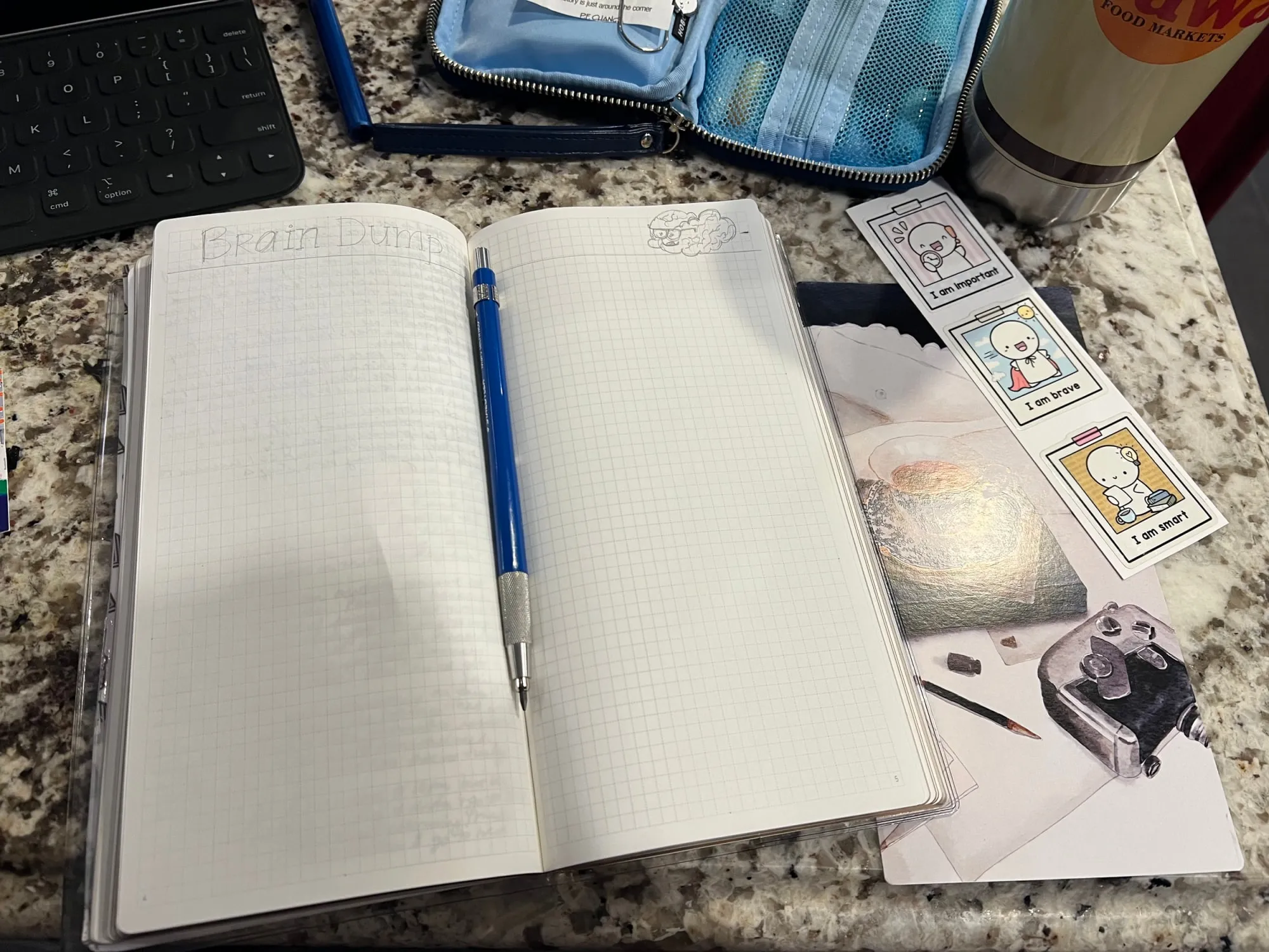 Brain Dump page in pencil