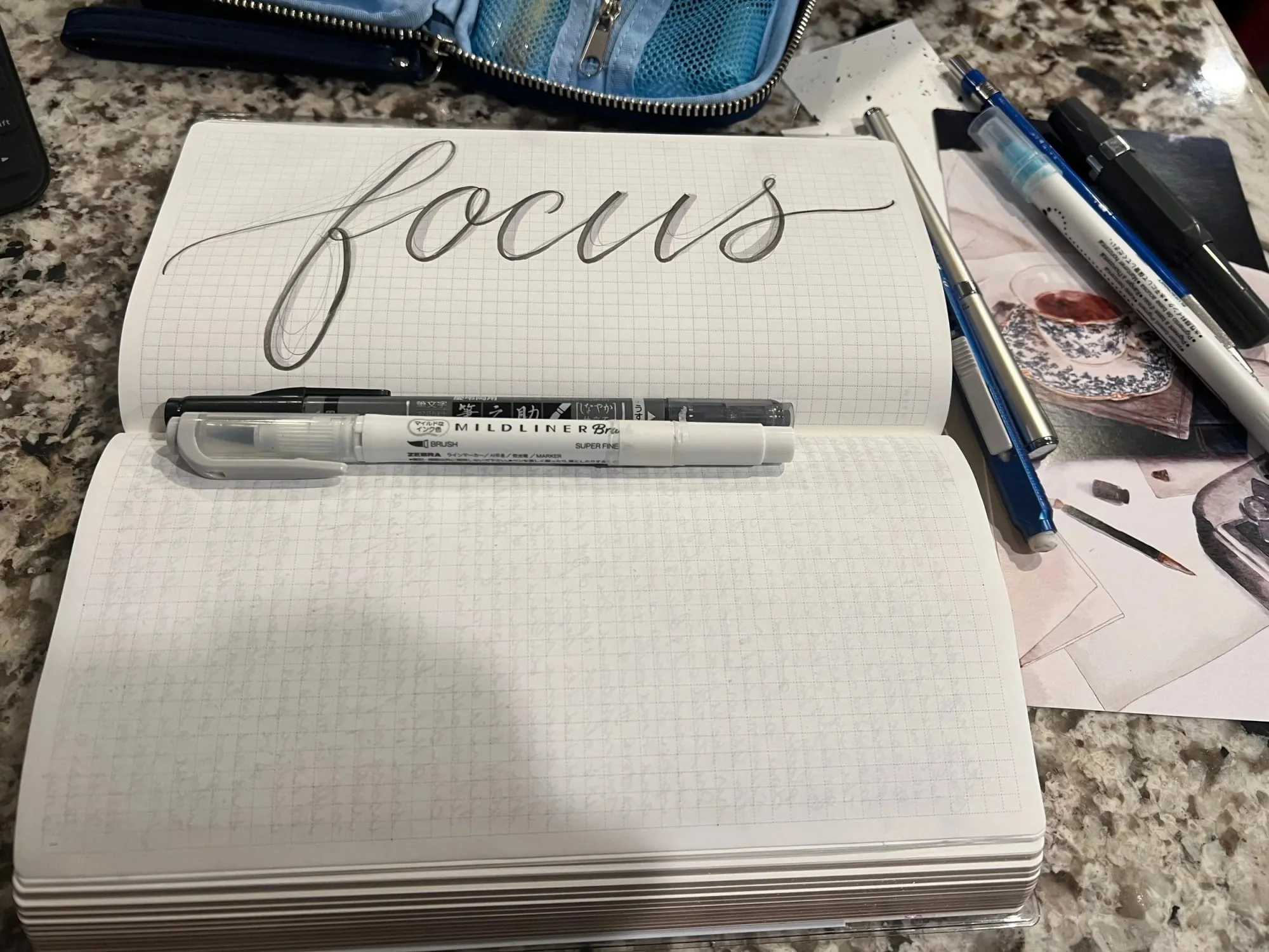 FOCUS page in pen and marker